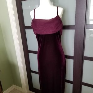 Aubergine Full Length Velvet Gown/Maxi Dress 14